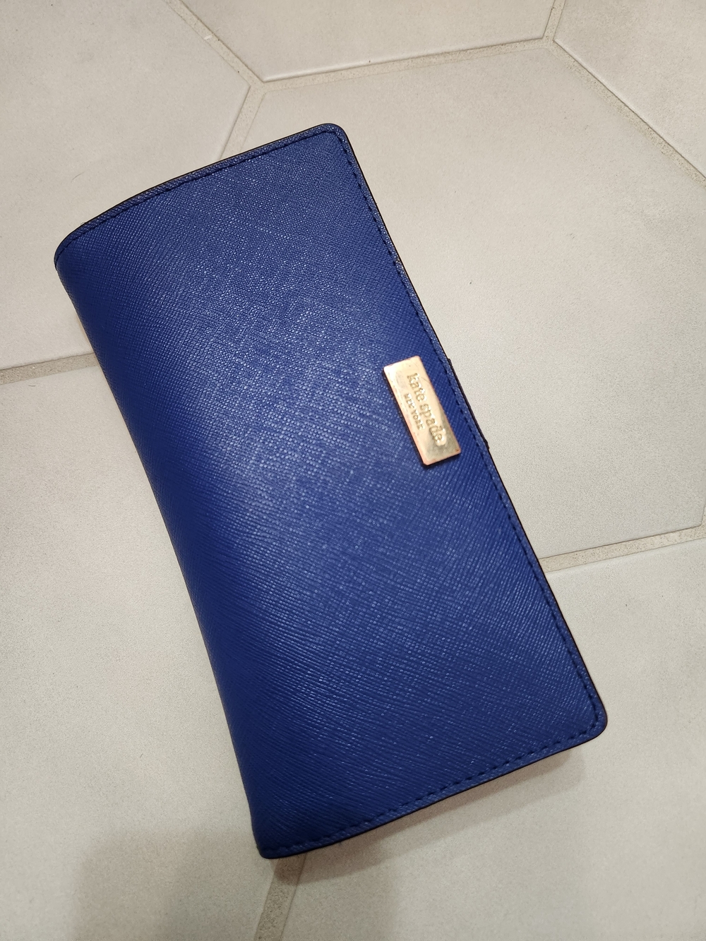 Kate Spade Navy Saffiano Leather Continental Wallet